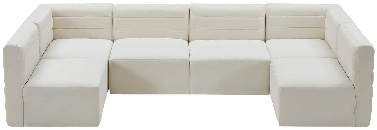 Quincy - Modular Sectional 6 Piece - Cream - Fabric