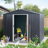 Outdoor Metal Storage Shed With Floor Base