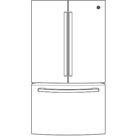 GE(R) ENERGY STAR(R) 27.0 Cu. Ft. French-Door Refrigerator - (GNE27JGMBB)