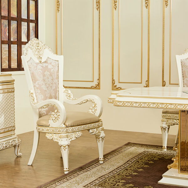 HD-1882 - 7 Piece Dining Set - Ivory / Gold