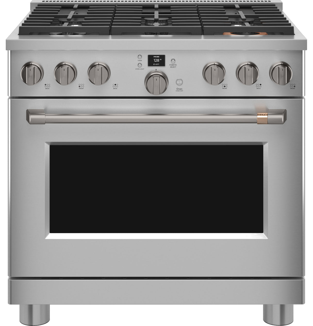 Caf(eback)(TM) 36" Smart Dual-Fuel Commercial-Style Range with 6 Burners (Natural Gas) - (C2Y366P2TS1)