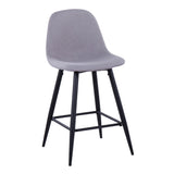 Pebble - 24" Fixed-Height Counter Stool (Set of 2) - Black Legs