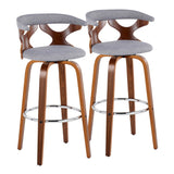 Gardenia - 30" Fixed-Height Barstool (Set of 2) - Walnut Base