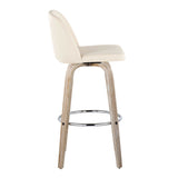 Toriano - 30" Fixed-Height Barstool (Set of 2) - Light Brown & Chrome Base