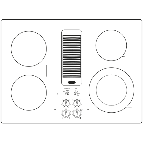 GE Profile(TM) 30" Downdraft Electric Cooktop - (PP9830DRBB)