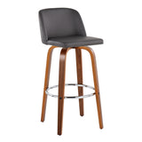 Toriano - 30" Fixed-height Barstool (Set of 2) - Dark Brown And Dark Gray