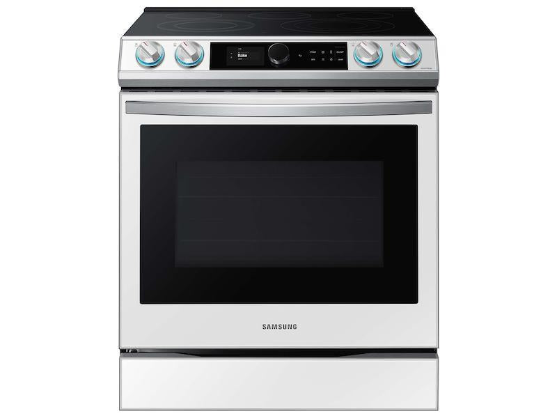 Bespoke Smart Slide-in Electric Range 6.3 cu. ft. with Smart Dial & Air Fry in White Glass - (NE63BB871112AA)