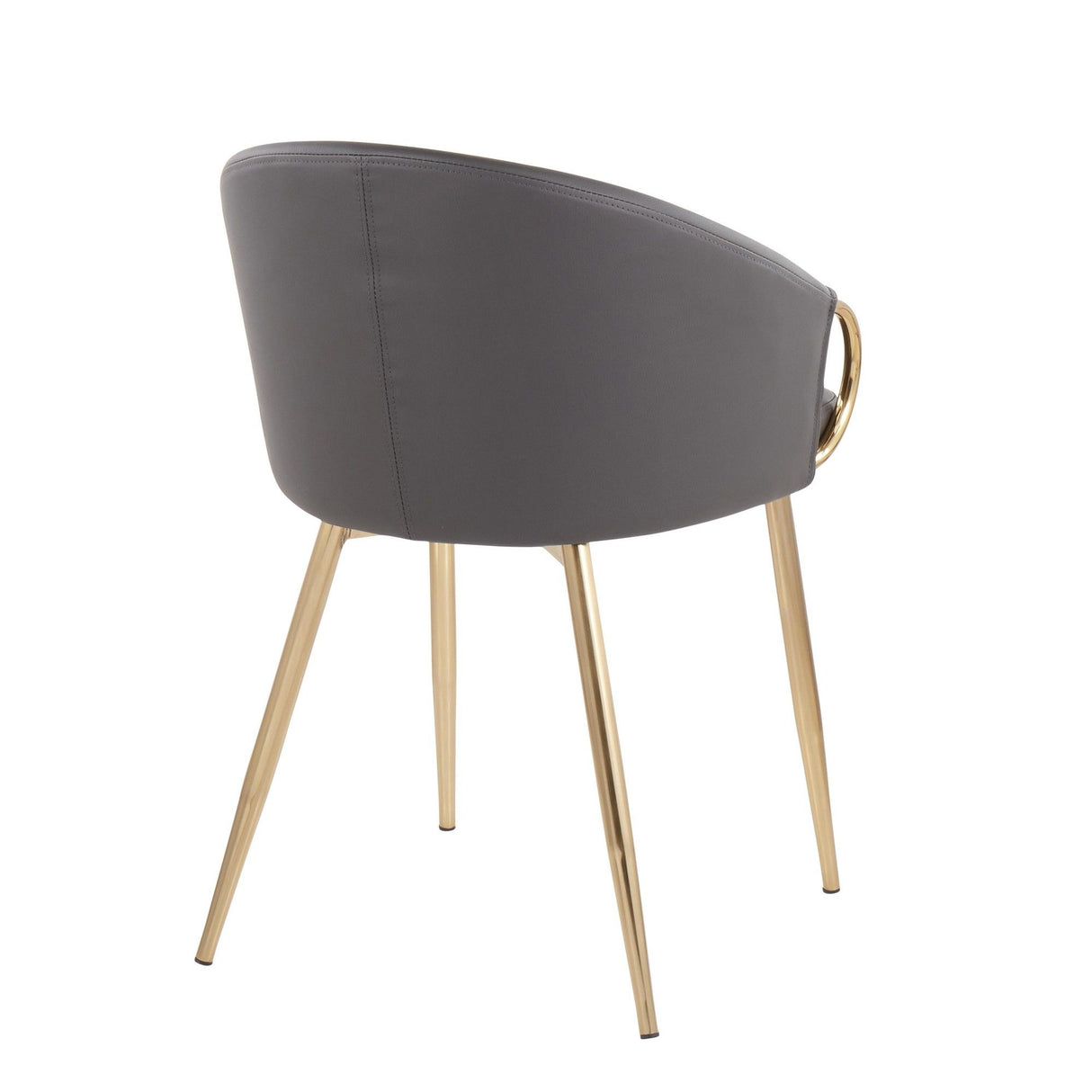 Claire - Chair - Gold Metal And Gray Faux Leather