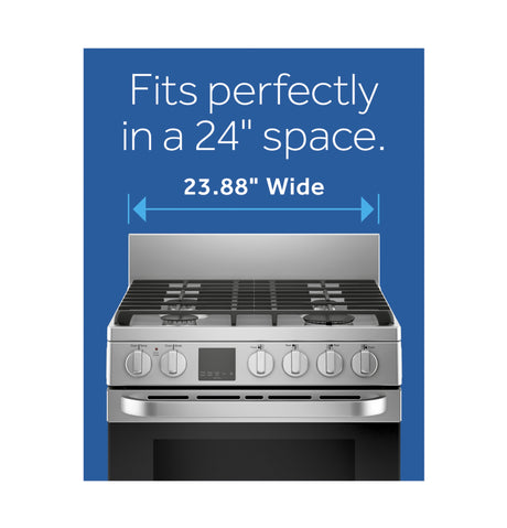 24" 2.9 Cu. Ft. Gas Free-Standing Range with Convection and Modular Backguard - (QGAS740RMSS)