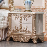 HD-9102 - 5 Piece Bedroom Set - Champagne With Ivory Marbling