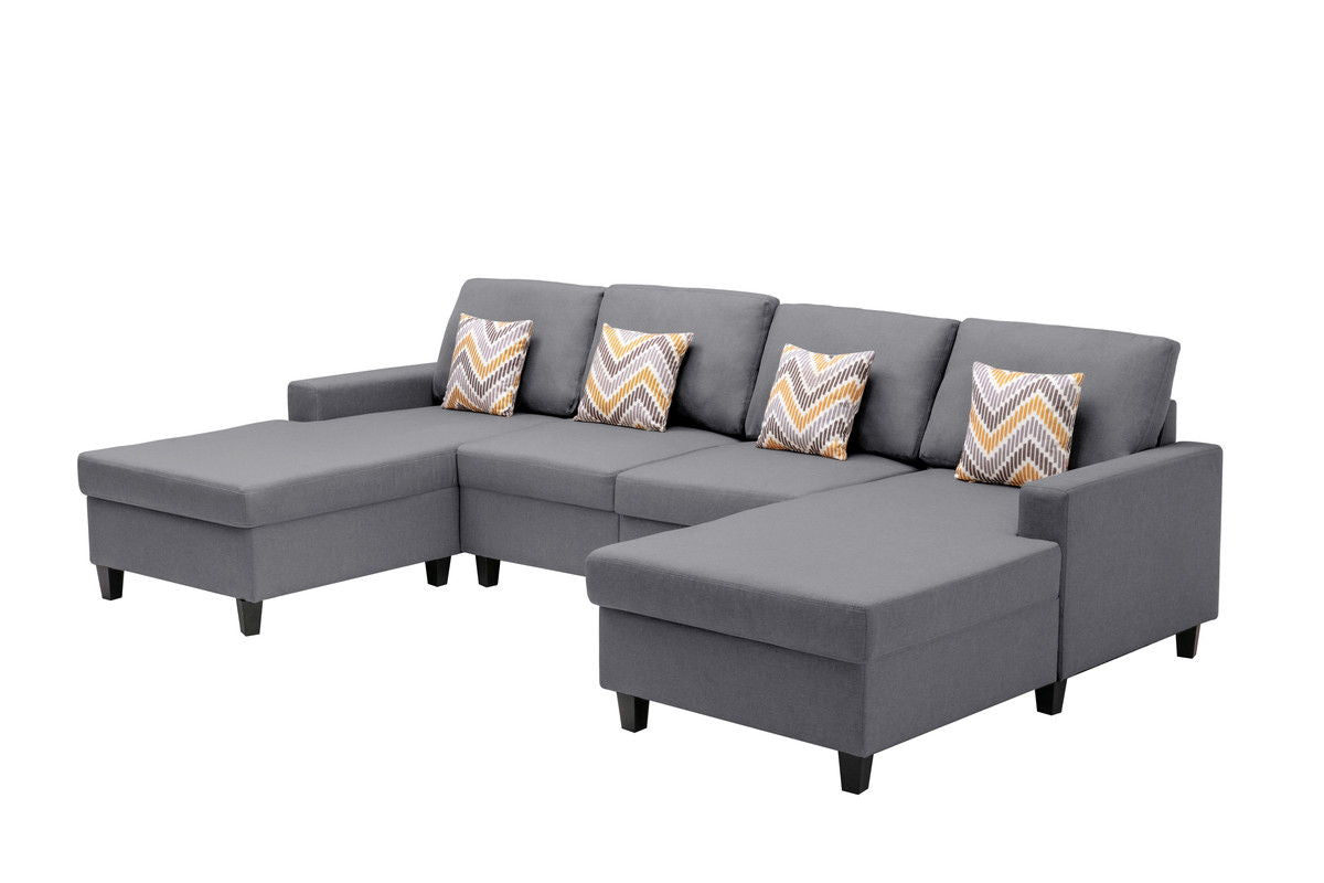 Nolan - 4 Piece Reversible Sectional Sofa Chaise With Interchangeable Legs