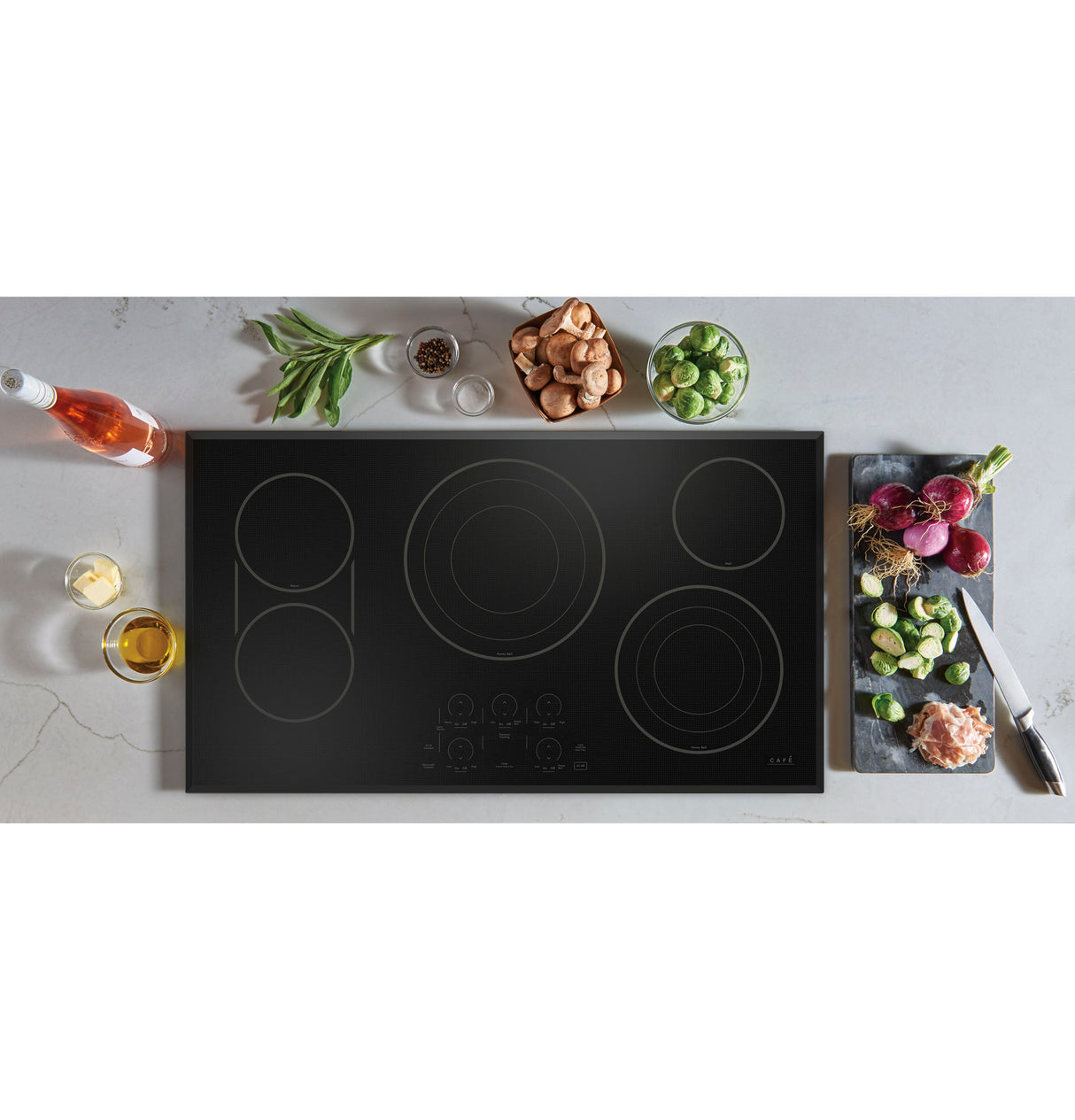 Caf(eback)(TM) 36" Touch-Control Electric Cooktop - (CEP90361TBB)