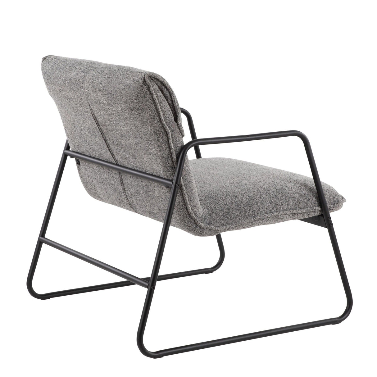 Casper - Arm Chair - Black Steel And Gray Noise Fabric