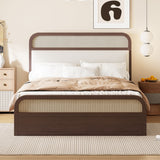 Wooden Platform Bed With Trundle And 2 Drawers