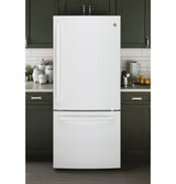 GE(R) ENERGY STAR(R) 21.0 Cu. Ft. Bottom-Freezer Refrigerator - (GDE21EGKWW)