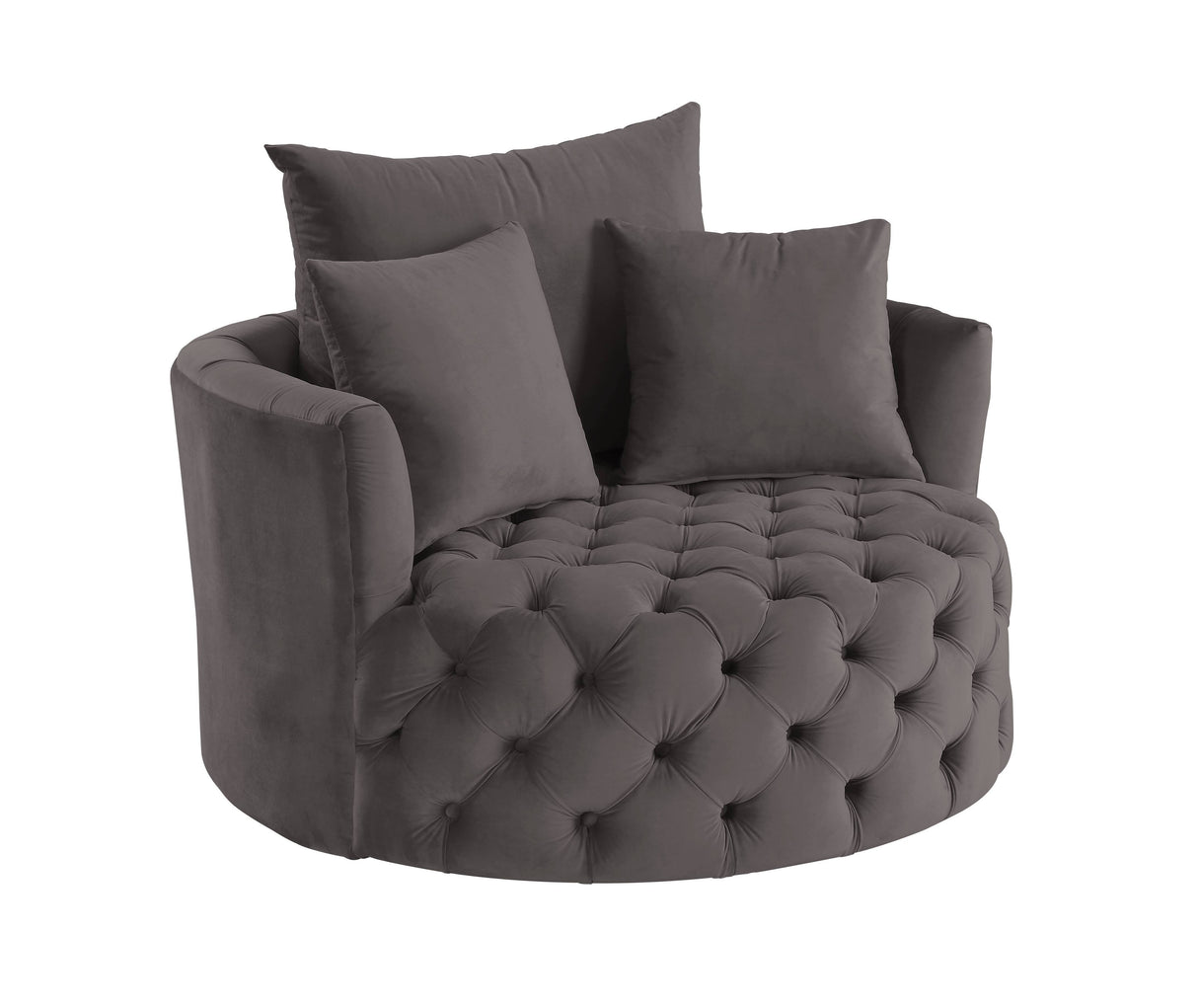 Zunyas - Velvet Accent Chair With Swivel