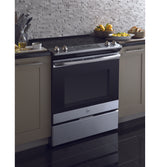 GE(R) 30" Slide-In Electric Range - (JS645SLSS)