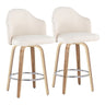 Ahoy - Fixed - Height Counter Stool - Zebra Wood Legs And Round Footrest (Set of 2)