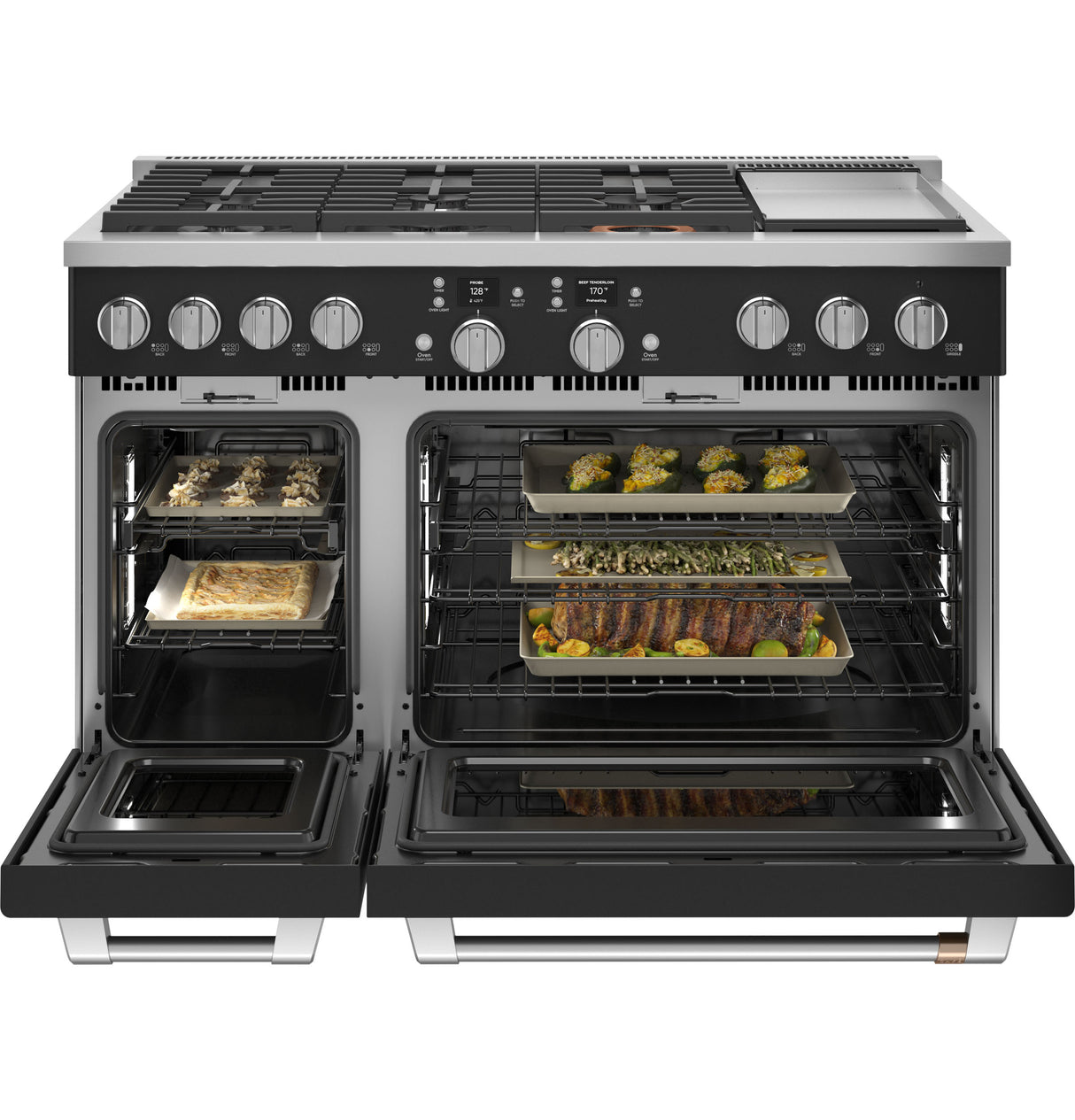 Caf(eback)(TM) 48" Smart Dual-Fuel Commercial-Style Range with 6 Burners and Griddle (Natural Gas) - (C2Y486P3TD1)