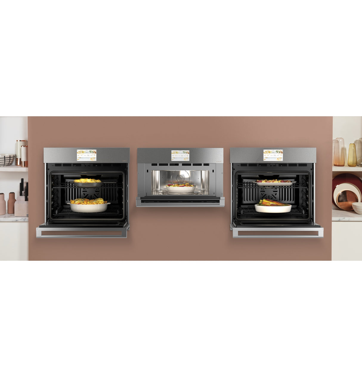 Caf(eback)(TM) 30" Smart Five in One Oven with 120V Advantium(R) Technology in Platinum Glass - (CSB913M2NS5)