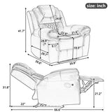 Home Theater Seating Manual Recliner Chair With Led Light Strip For Living Room