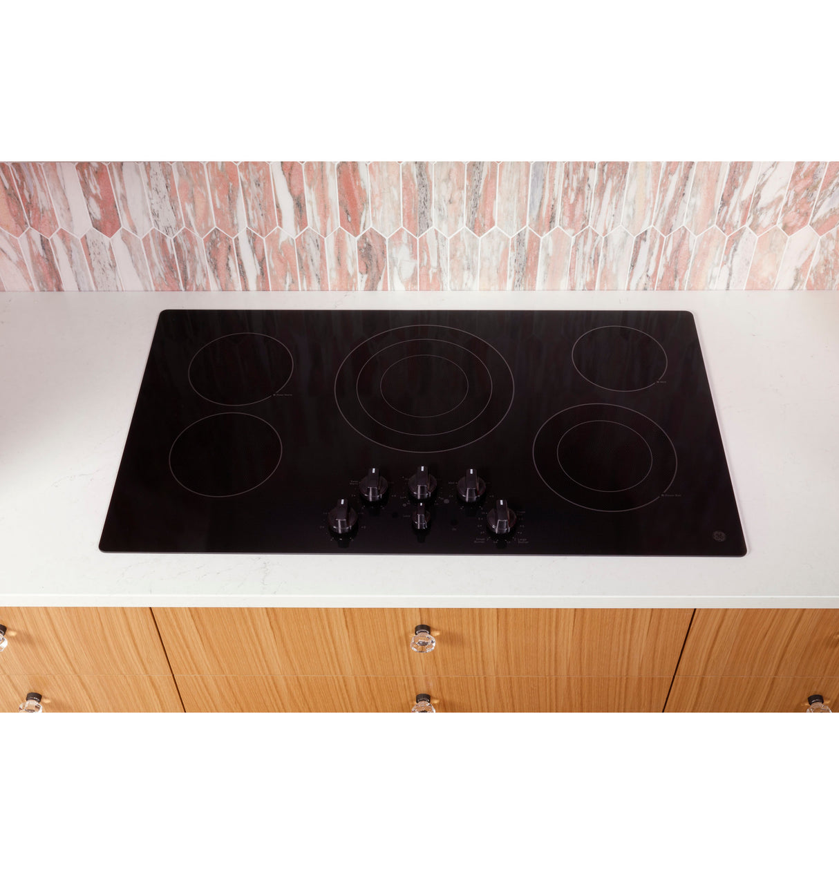 GE(R) 30" Built-In knob Control Electric Cooktop - (JEP5030DTBB)