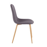 Pebble - Chair - Natural Wood Metal And Charcoal Fabric (Set of 2)