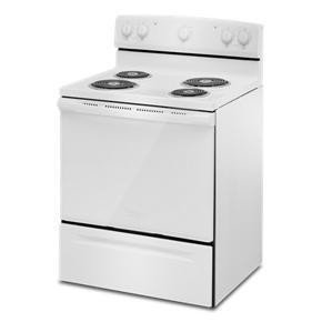 Amana 30" Electric Range With Easy-Clean Glass Door - White