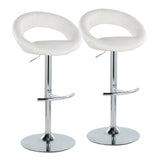 Posh - Adjustable Barstool With Swivel - Chrome Metal (Set of 2)