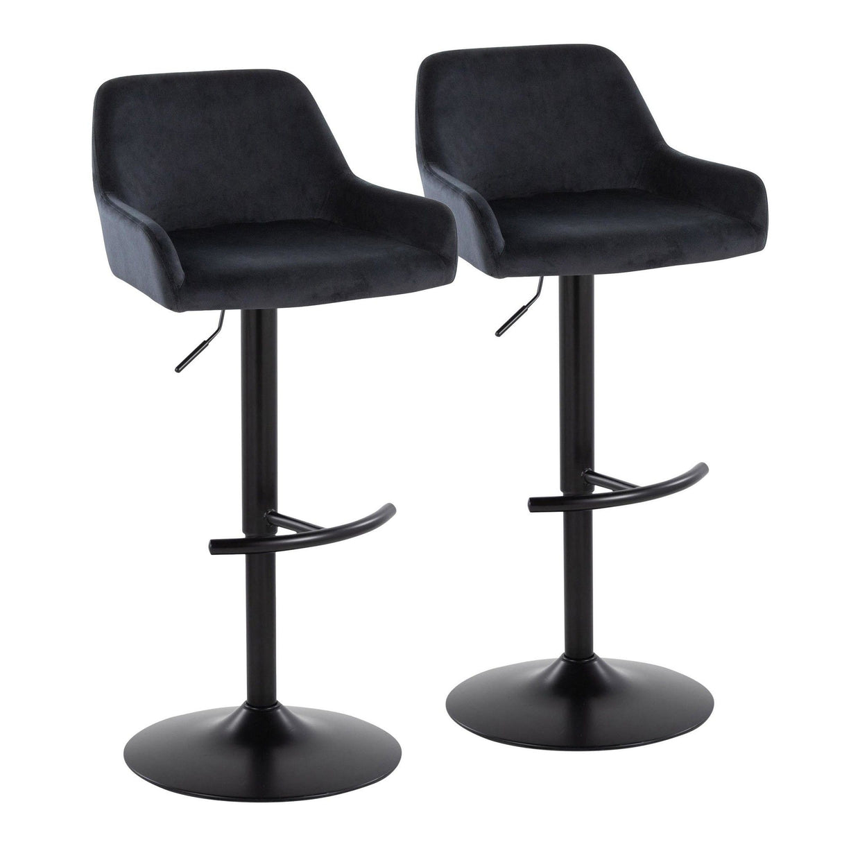 Daniella - Adjustable Barstool With Swivel - Black Metal (Set of 2)