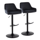 Daniella - Adjustable Barstool With Swivel - Black Metal (Set of 2)