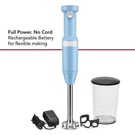 Cordless Variable Speed Hand Blender With Chopper And Whisk Attachment - Blue Velvet