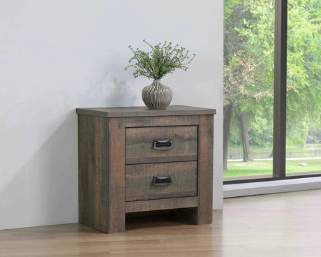 Frederick - 2-Drawer Nightstand - Weathered Oak