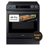 6.3 cu ft. Smart Slide-in Electric Range with Smart Dial & Air Fry in Black Stainless Steel - (NE63T8711SG)