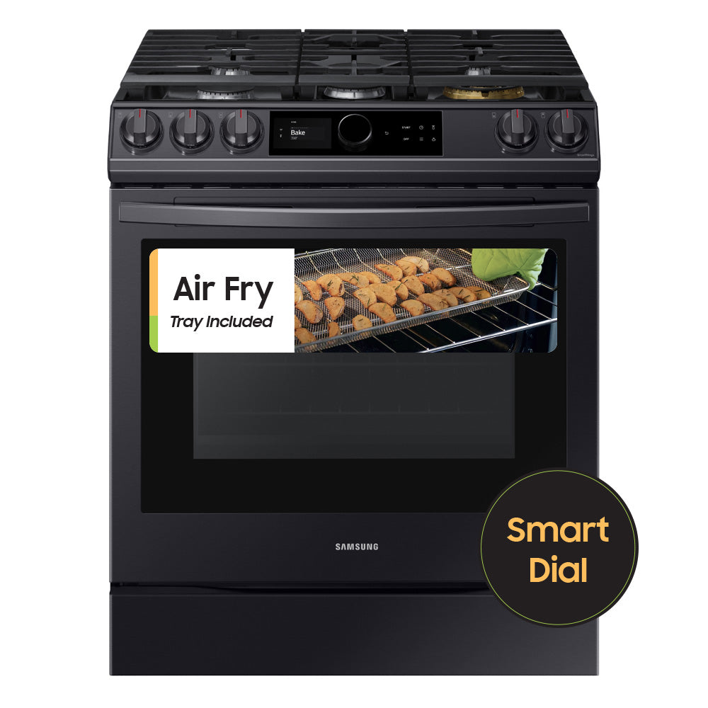 6.0 cu ft. Smart Slide-in Gas Range with Smart Dial & Air Fry in Black Stainless Steel - (NX60T8711SG)