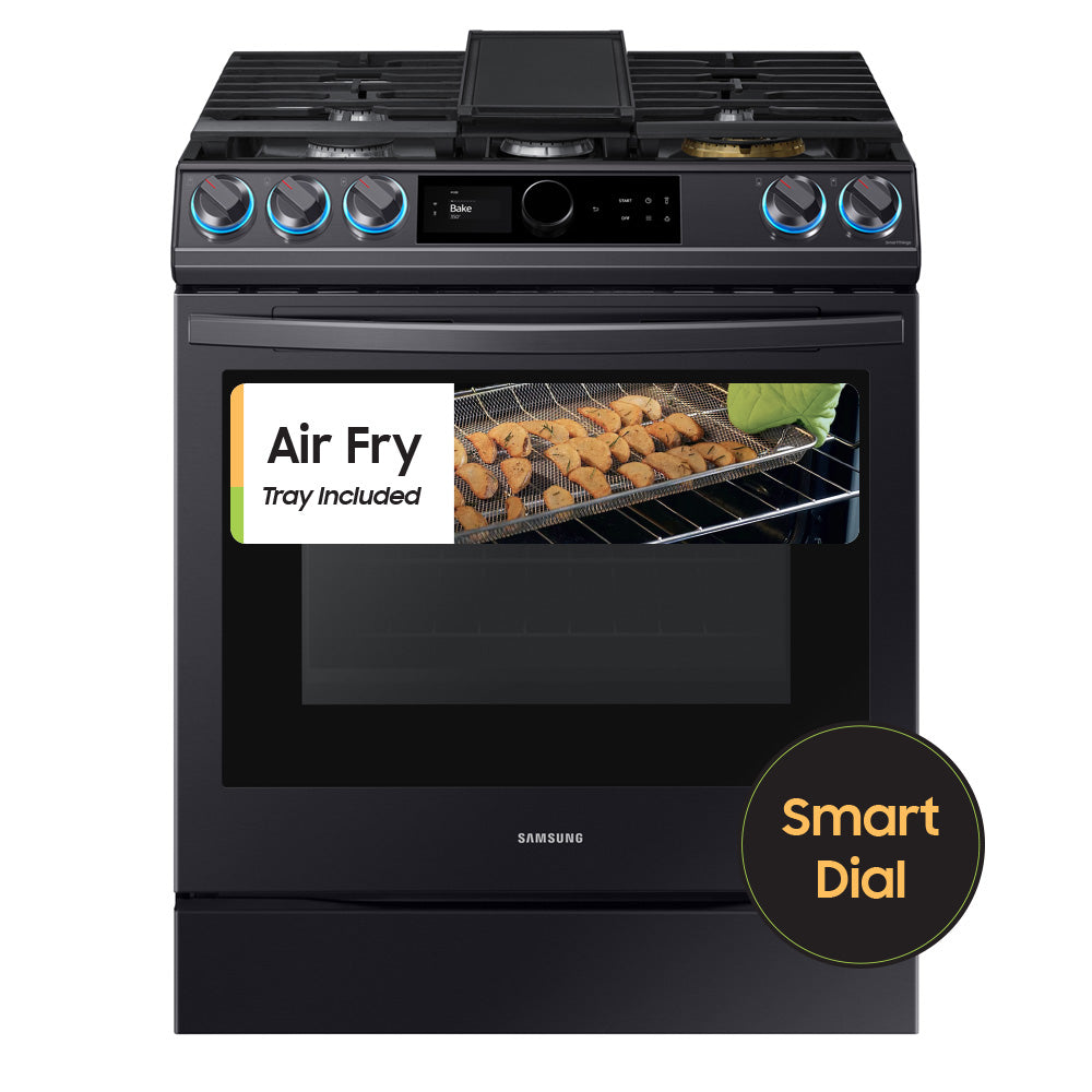 6.0 cu ft. Smart Slide-in Gas Range with Smart Dial & Air Fry in Black Stainless Steel - (NX60T8711SG)