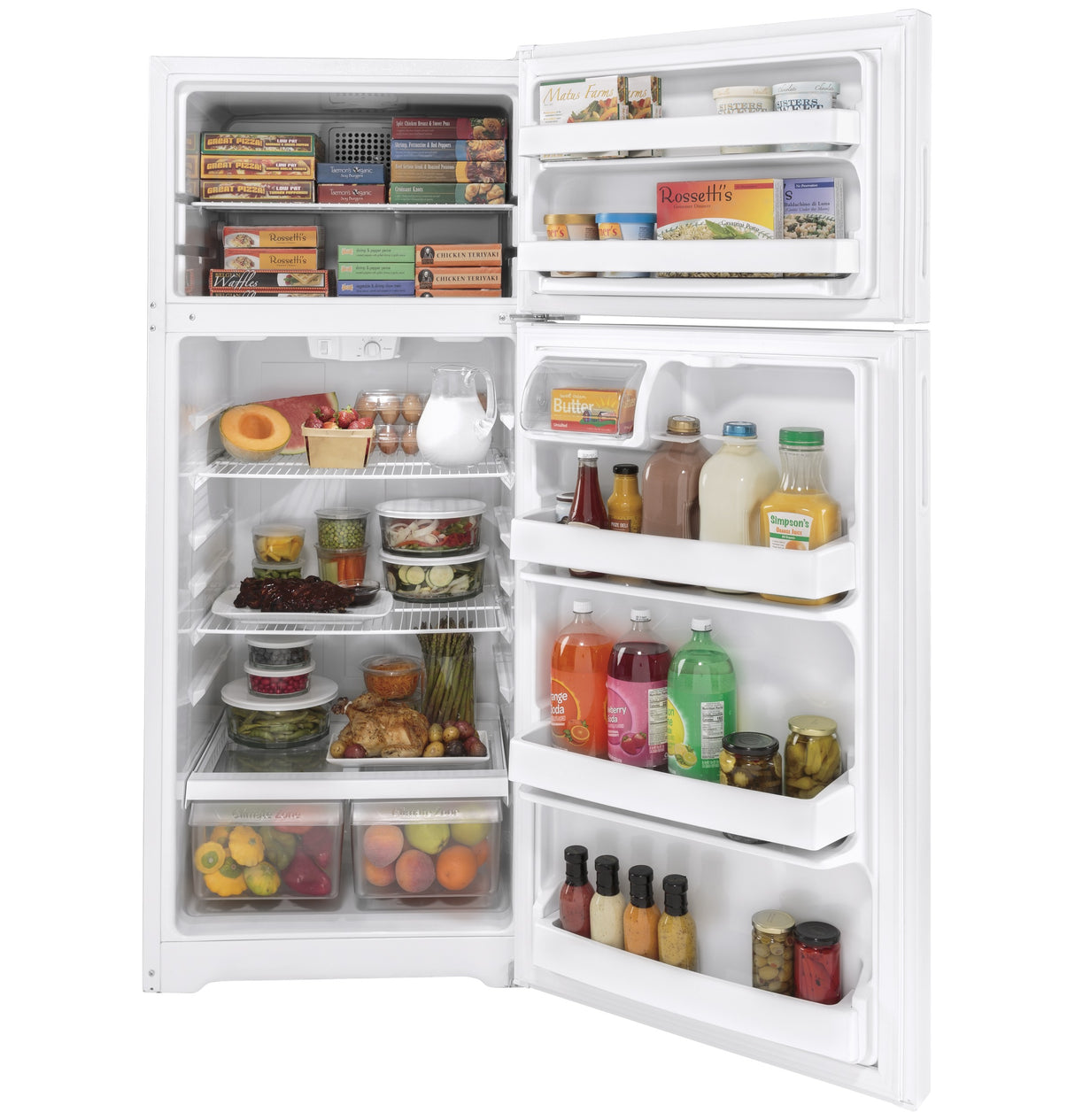 Hotpoint(R) 17.5 Cu. Ft. Recessed Handle Top-Freezer Refrigerator - (HPS18BTNRWW)