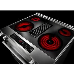 30" 4-Element Electric Downdraft Slide-In Range