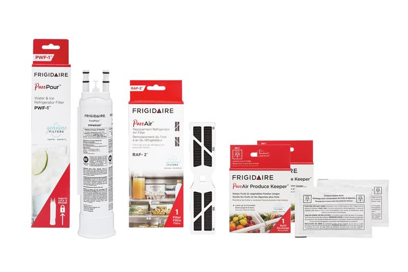 FPPWFU01, FRGPAAF2, and (2) FRPAPKRF Water and Air Filter Combo Kit with Produce Keeper - (MFRIGCOMBO9)