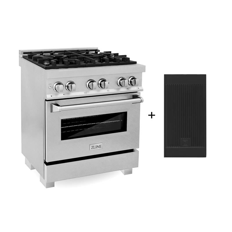 ZLINE 30 in. 4.0 cu. ft. Electric Oven and Gas Cooktop Dual Fuel Range with Griddle in Fingerprint Resistant Stainless (RAS-SN-GR-30) - (RASSNGR30)