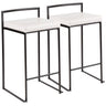 Fuji - Stackable Counter Stool With Cushion - Black Metal