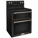 30" 5 Burner Electric Double Oven Convection Range - Black