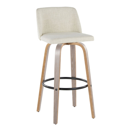 Toriano - 30" Fixed-height Barstool (Set of 2) - Light Gray