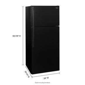 28" Wide Top Freezer Refrigerator - 14 Cubic Feet - Black