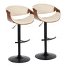 Symphony - Adjustable Barstool (Set of 2) - Black Base And Walnut Backrest