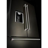 23.8 Cubic Feet 36" Counter-Depth French Door Platinum Interior Refrigerator With PrintShield Finish - Black