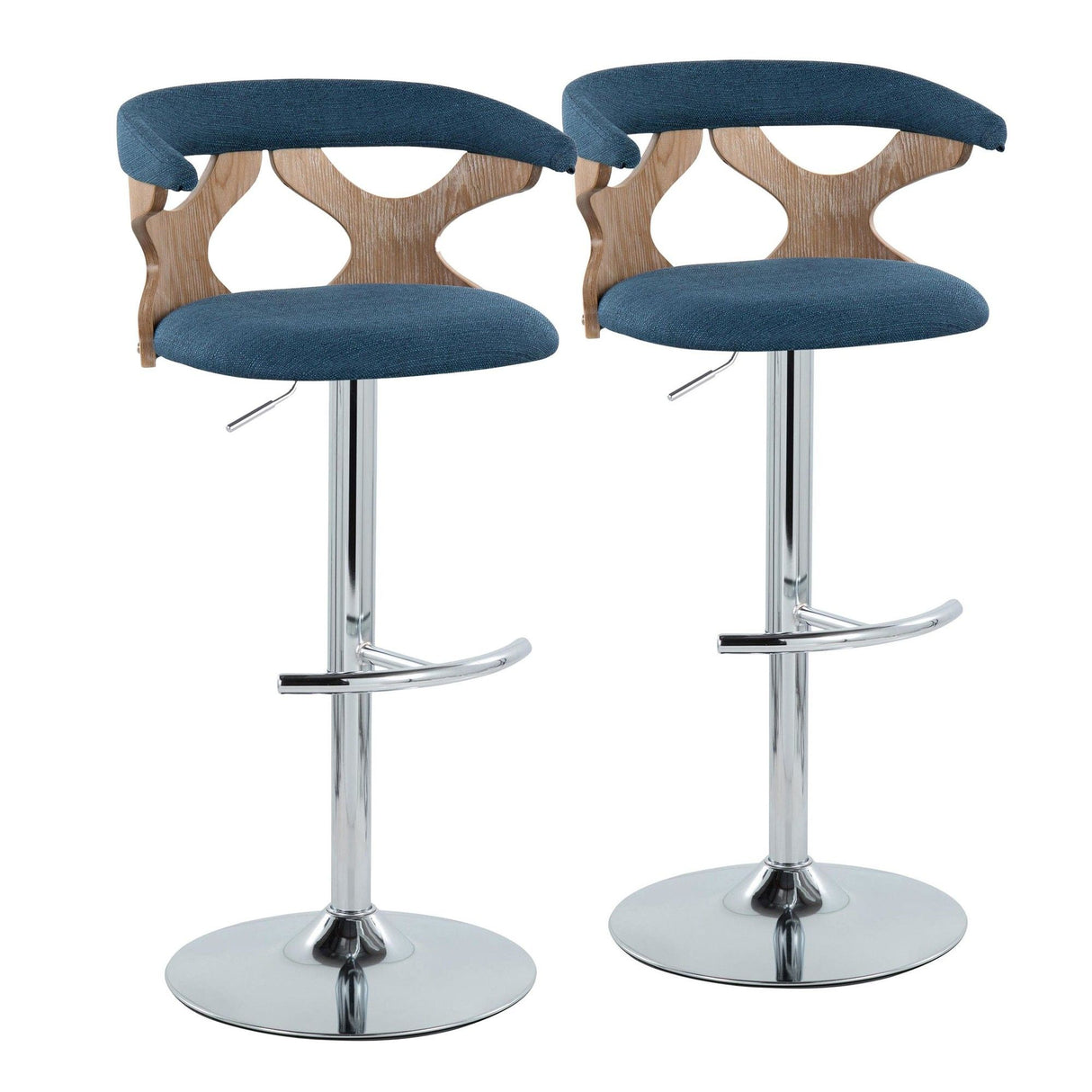 Gardenia - Adjustable Barstool (Set of 2) - Chrome Base