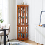 Corner Curio Cabinet With 5 Shelves And Lighting System (E26 Light Bulb Not Included)