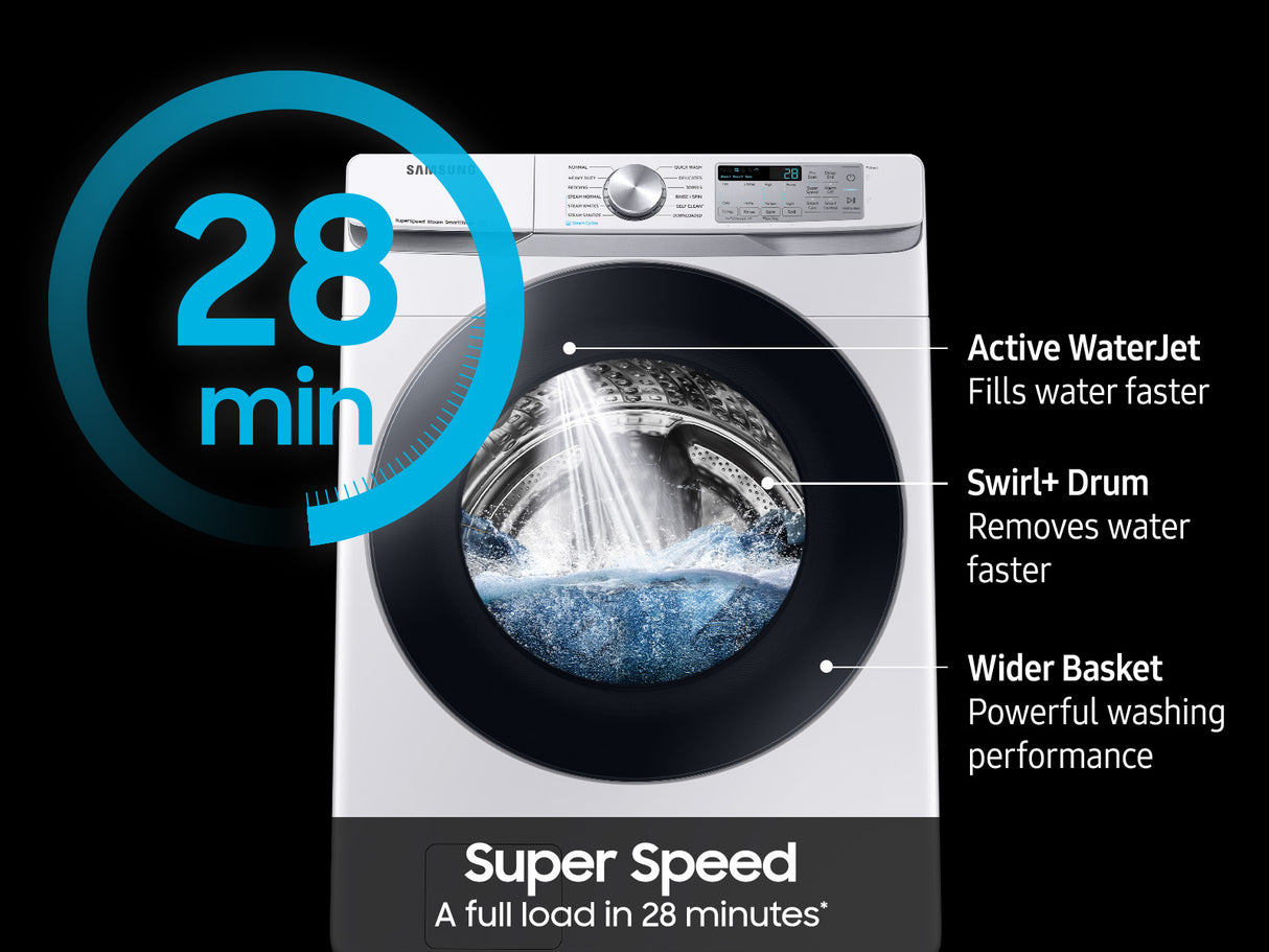 4.5 cu. ft. Large Capacity Smart Front Load Washer with Super Speed Wash - White - (WF45B6300AW)