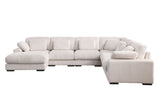 Nadine - Beige Corduroy Corner Sectional Sofa With Left Facing Chaise